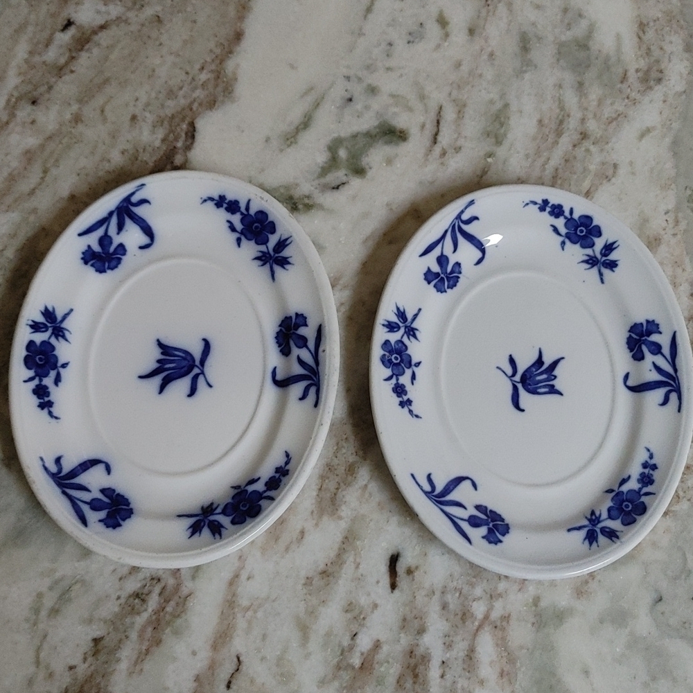 160 Year Old (1866 dated) Flow Blue Minton Oval Dishes